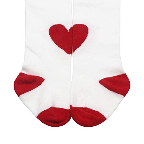 Ehdching Lovely White-Red Heart Knit Legging Pant Tights for Newborn Baby Infant Toddler Girls 12-36 Months