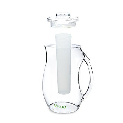 VeBo Tea and Fruit Infusion Pitcher With Ice Core Rod - 2.9 Quart Water Pitcher Infuser - Thumbnail 3