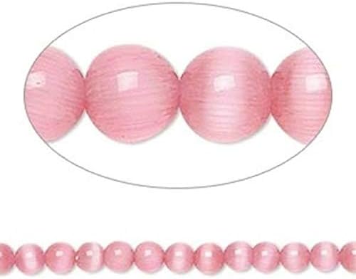 LukeSpiers 1 Strand Dark Pink Cat's Eye Fiber Optic Glass 4mm Round Grade A Beads|Jewelry Making, Findings, Clasps & Hooks