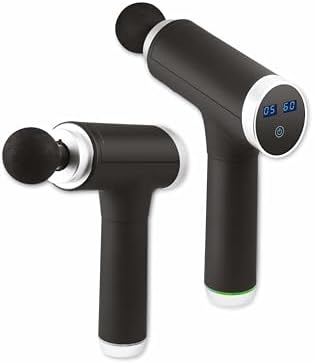 Pistola Massaggiante – Dispositivo Compatto per Massaggio Muscolare con Massaggio Profondo, 6 Velocità e 5 Testine, Massage Gun per Schiena, Collo, Spalle, Fitness e Recupero – LX-013