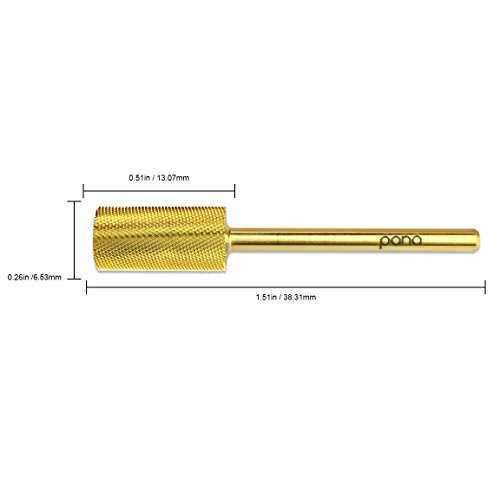 Pana 3/32" Safety Nail Carbide Bit - Gold Large Barrel Head (Grit: Extra Fine - XF) for Electric Dremel Drill Machine