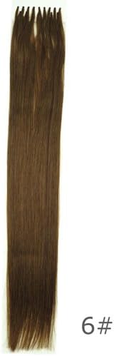 24 Inch I-Tip (Stick Tip) Cold Fusion Hair Extensions, 25 pcs Remy Human Hair Extensions (MEDIUM CHESTNUT BROWN #6) by Clenna USA