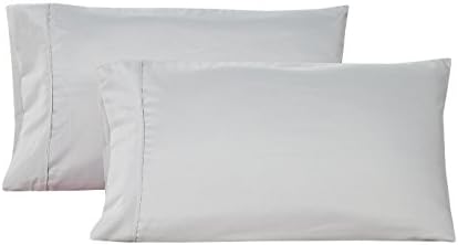 4 Pillow Cases Deluxe 2500 Series , Ultra Soft Egyptian Cotton Quality, Wrinkle, Fade and Stain Resistant Light Queen Grey