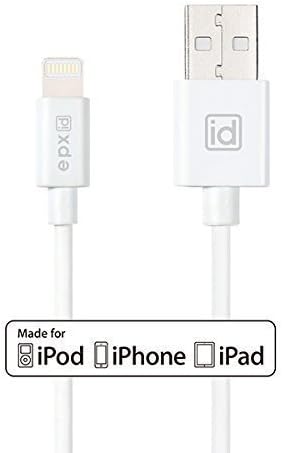 epxid Apple Mfi Certified Lightning USB Cable with Connector Head - White - 3.3-Feet/ 1 Meter