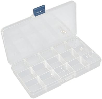 15 Compartments Adjustable Clear Beads Display Storage Case Box 18x10.5x2.4cm