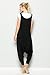 ANNABELLE Women's Comfy Rayon Solid Color Sleeveless Harem Jumpsuits Black Large J8004