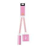 Excellent Quality Lightning to 3.5mm Headphone Jack Audio Adapter Converter & 8-Pin Lightning Charger Port for iPhone 7/7 Plus, 6S/6S Plus, iPad Air (Pink)