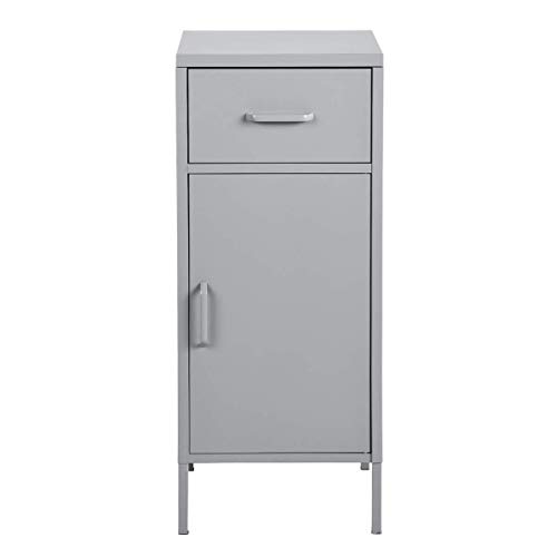 HouseinBox Storage Cabinets Living Room Metal Cabinet Standing Office Organizer Grey