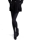 HDE Women's Winter Stockings Cable Knit Footed Tights (Black)