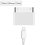 ALife 8 Pin Female to 30 Pin Male Adapter | Charge & Sync Connector | Compatible with Smartphones, Tablets, Cars, Sound-Docks and More | White