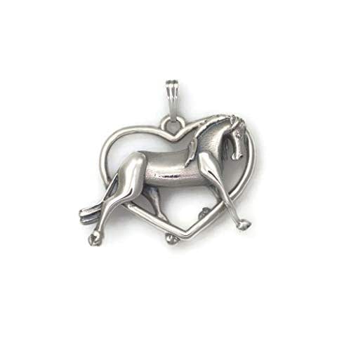 Sterling Silver Friesian Horse Pendant, Silver Friesian