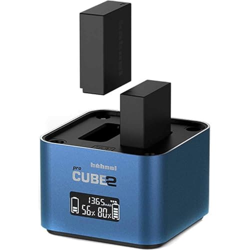 Hähnel - ProCube 2 - DSLR Duo-Ladegerät - für Panasonic - EU/UK/USA Stecker - Ladegerät für DMW-BLC12, BLF19 und BLK22 Akkus - Integrierte USB-Ladebuchsen und AA-Steckplätze