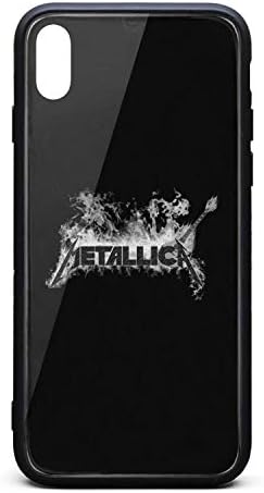 QyinTec Case for Apple iPhone Xs Max Grand-Metallica-Background Anti-Scratch 9H Tempered Glass Back Cover Soft TPU Rubber Frame Case