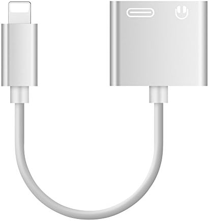 VSSPEED 2 In 1 Headphone Adapter Lighting to 3.5mm Cable Earphone Converter Accessories for iPhone7/iPhone 7 Plus (silver)