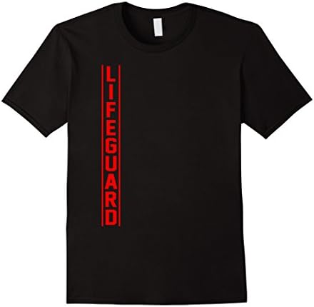 Mens Lifeguard Red &amp; White Certified Swimming Pool T Shirt XL Black