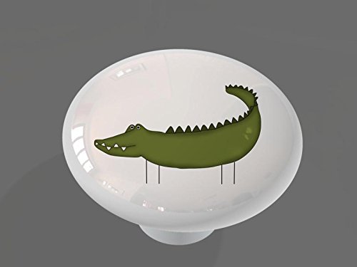 Funny Alligator High Gloss Ceramic Drawer Knob