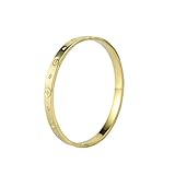 Cugbo Designer Inspired Stainless Steel Bangle Bracelet for Women or lovers sweethearts (Gold)