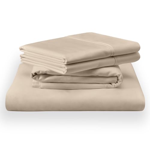 Tempur, klassisches Baumwoll-Bettlaken-Set, Sandstein – Split King Size