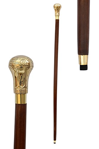 Brass Nautical Walking Stick Style Beautiful Walking Wooden Cane Men Strong Sturdy Wood Walking Stick
