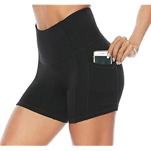 Persit Korte sportlegging voor dames, yogabroek, workout shorts, hoge taille, sportlegging met zakken