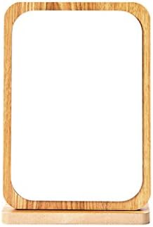 LIEHU HOME- Makeup mirror Wooden High Definition Makeup Mirror Folding Mirror Desktop Beauty Dresser Mirror Desktop Princess Mirror ( Color : B , Size : 19*28CM )