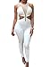 Wuxh Women's Sexy Sleeveless See Through Bodycon Clubwear Romper Jumpsuit (Small, White)