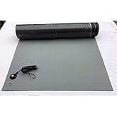ESD Soldering Mat - Heat Resistant Anti-Static Table Mat - with Grounding Cord (36" x 60" (3' x 5'), Gray)
