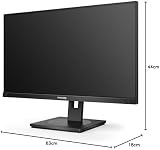 Philips 242S1AE 24 Inch FHD 75Hz IPS Monitor 4ms HDMI DP VGA Speakers Height view 6