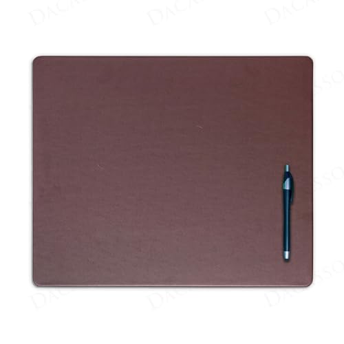 Dacasso 17" x 14" Brown Leatherette Luxury Conference Pad - Leather Desk Blotte…