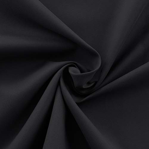 Home Queen Solid Rod Pocket Blackout Curtain Valance Window Treatment for Living Room, Short Straight Drape Valance, Set of 1, 54 X 18 inch, Black