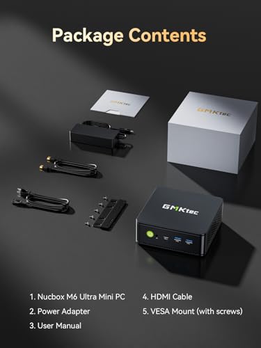 GMKtec M6 Ultra Gaming Mini PC Ryzen 7640HS (Upgraded 6600H/ 6800U), 16GB RAM DDR5 512B SSD Dual NIC LAN 2.5GbE Desktop Computers Office Home, Triple 4K Display, WiFi 6, USB4, BT 5.2, DP, HDMI 2.0