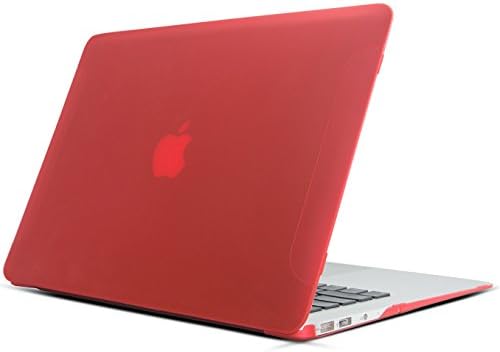 FaNepo Hard Case for Macbook Air 13 Inch (Model: A1369/A1466) Matte Rubber Skin Coated Translucent Cover for Mac Book 13.3" Laptop - Red
