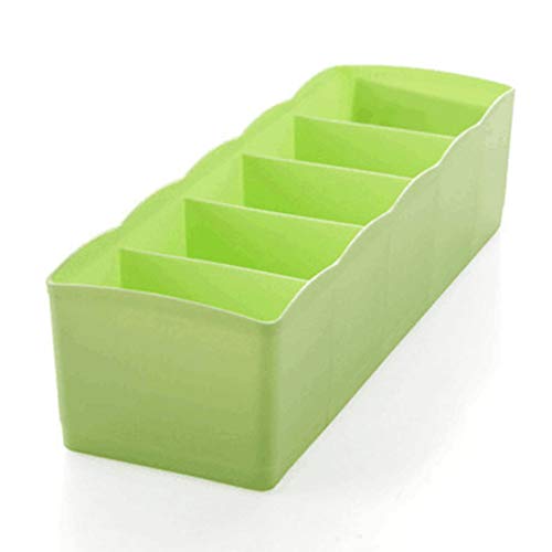 Huldaqueen Five Grids Multi-Function Underwear Socks Tiny Things Storage Box Plastic Finishing Box Drawer Desk Bed Cabinet - Thumbnail 2
