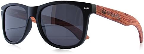 Polarized Classic Wayfarer Sunglasses Bubinga Wood Temples by DragonFly