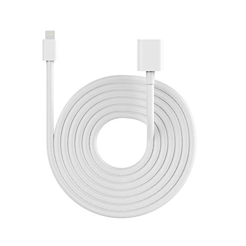 EMATETEK Extension Cable Female to Male Port Transfer Audio Video Data and Charging. 1PCS 3Feet White Extender Connector Cable Made of PVC.