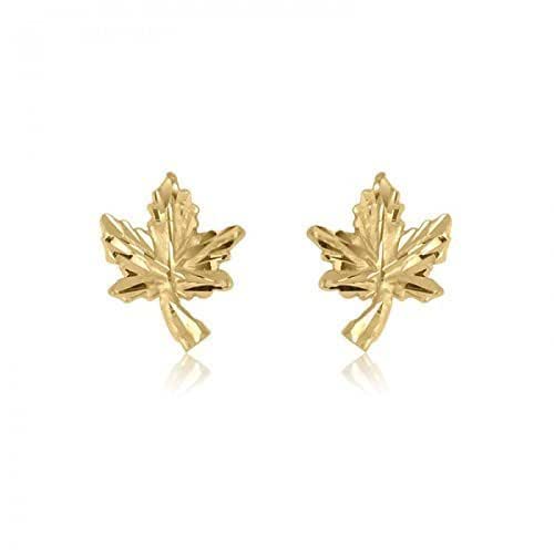 Maple leaf earrings studs Clearance