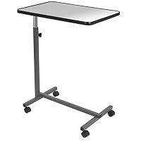 MD Group Over Bed Food Tray Small Rolling Computer Table, Gray