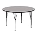 48'' Round Activity Table with 1.25'' Thick High Pressure Grey Laminate Top and Height Adjustable Pre-School Legs [XU-A48-RND-GY-H-P-GG]
