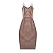 Blooming Jelly Women's Bandage Spaghetti Strap Bodycon Midi Dresses Party Club,Medium,Khaki