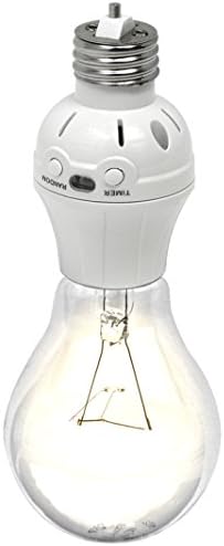 LED Concepts Motion and Dusk to Dawn Sensor Activated Light Bulb Socket Cap for Lamps Bulbs and Fixtures — Great for Closet, Basement, Garage, and more