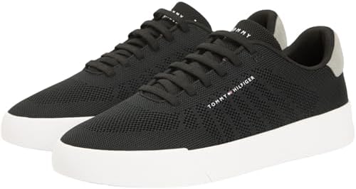 Uomo Sneakers Court Knit Profilo Basso, Nero (Black), 43