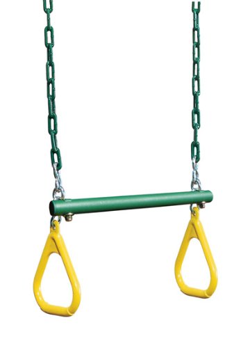Creative Playthings Ring Trapeze with chain, Green, Yellow,