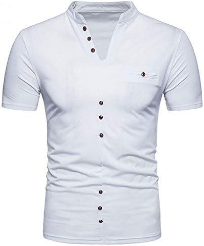 Nikuya Fashion Mens Buttons Design Camouflage Short Sleeve Slim Fit Casual T Shirt