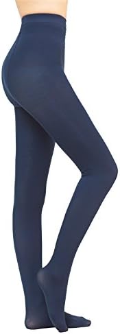 Prefer Green Women 120 Denier Plus Size Opaque Footed Tights Legging Velvet Pantyhose Stockings Socks (Navy)