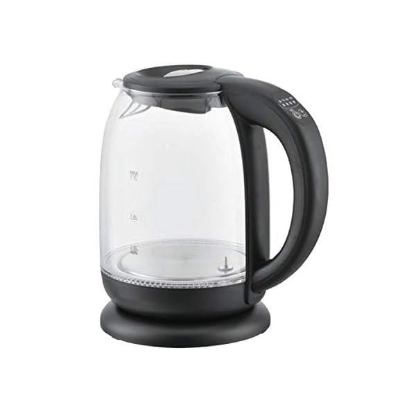 T24 Wasserkocher Glas 1,7 L mit Temperatureinstellung 60-100 Â°C, 2.200W Schwarz mit LED Beleuchtung