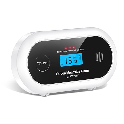 Carbon Monoxide Detector – 10-Year Sealed Battery CO Alarm with LCD Display, Carbon Monoxide Alarms for Home, EN 50291 Certified – Alertlink VC22R