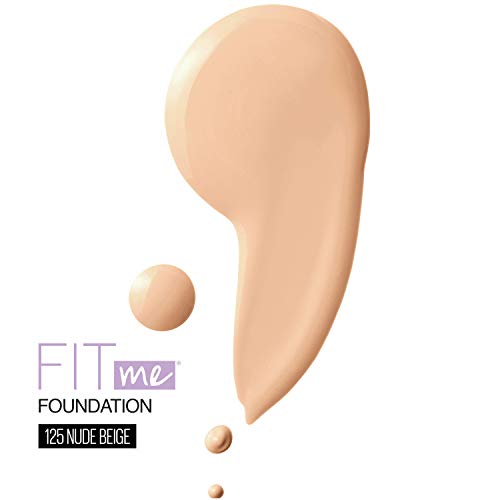 Maybelline New York Fit Me Dewy + Smooth Foundation,125 Nude Beige, 1 Fl. Oz (Pack of 1) (Packaging May Vary) - Image 3