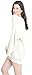 Liny Xin Women's Cashmere Oversized Loose Knitted Crew Neck Long Sleeve Winter Warm Wool Pullover Long Sweater Dresses Tops (Model 2, Beige)
