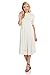 iconic luxe Women's Mock Neck Trapeze Midi Dress Large Ivory
