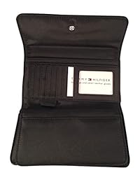 Nuevo Tommy Hilfiger logotipo duplicar Chequera de carbono + billetera negro 2 piezas